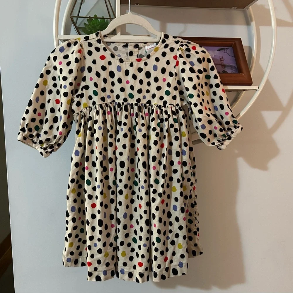 Hanna Andersson Kids Youth Girls 120 6, 7 Flannel Polka Dot Dress